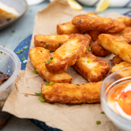 Halloumi Chips with TDF Sause